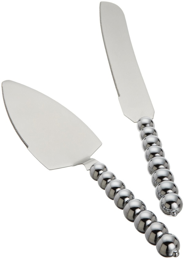 Wilton Silver Beaded Cake Knife and Server Set