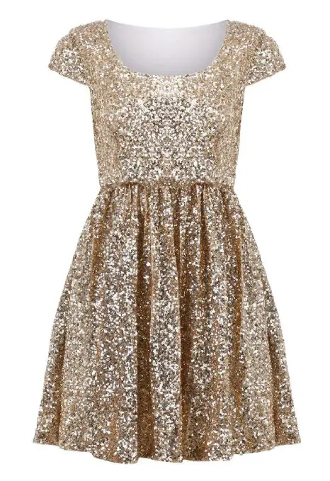 sparkly gold romwe dress