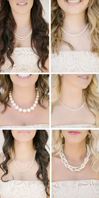 wedding inspiration - mismatched pearls for bridesmaids