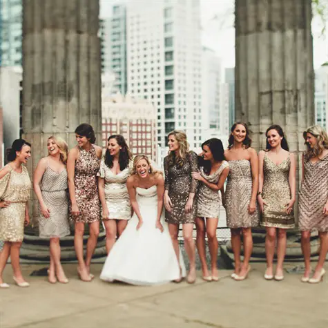 wedding inspiration - sparkly bridesmaid dresses