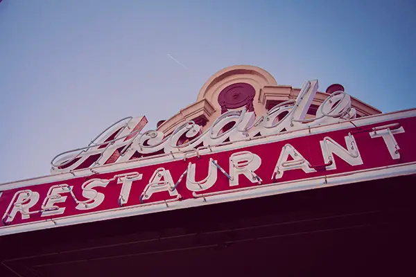 arcade restaurant sign in south main memphis