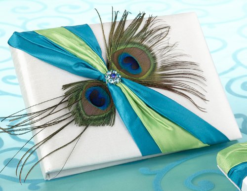 peacock wedding guestbook