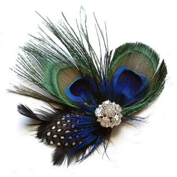 peacock wedding hair accessory