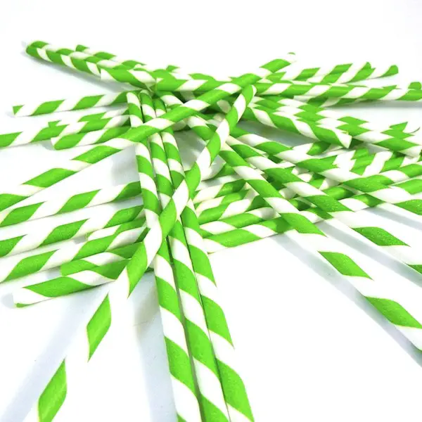 green striped paper straws