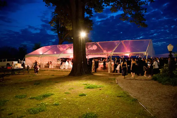 metal museum tent wedding