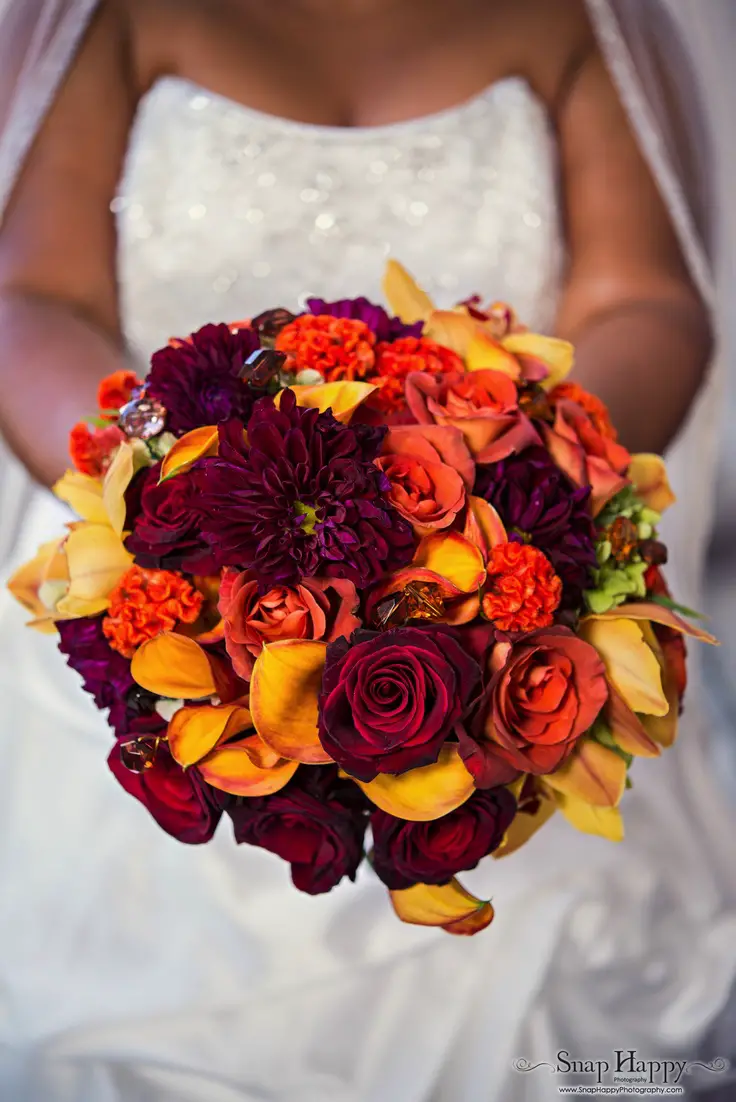 fal wedding bouquet inspired by pumpkin