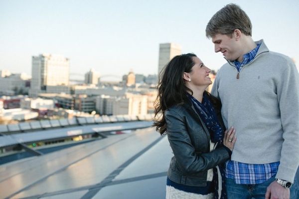 memphis engagement photo idea fedex forum roof