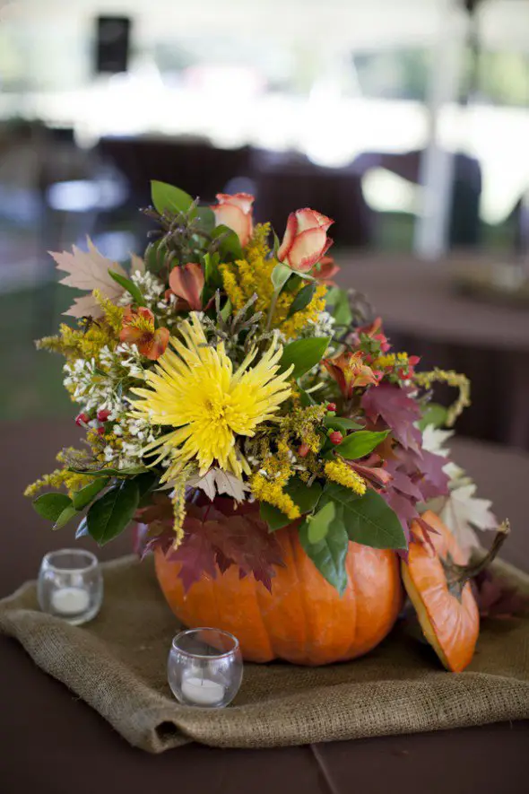 pumpkin tablescape fall wedding