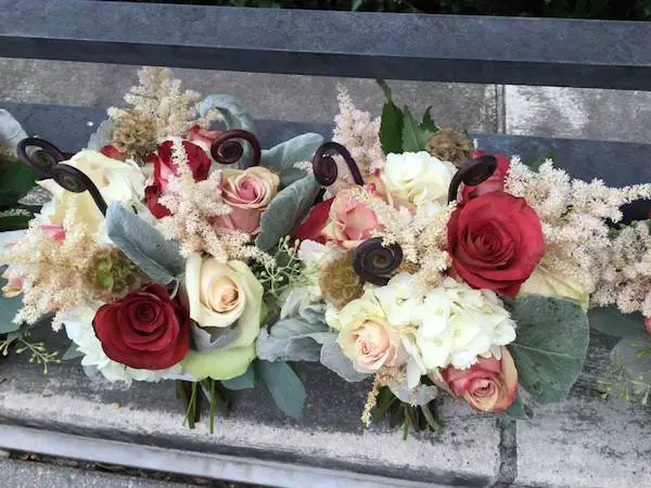 hanging subtle fall wedding flowers by kacie cooper floral designer