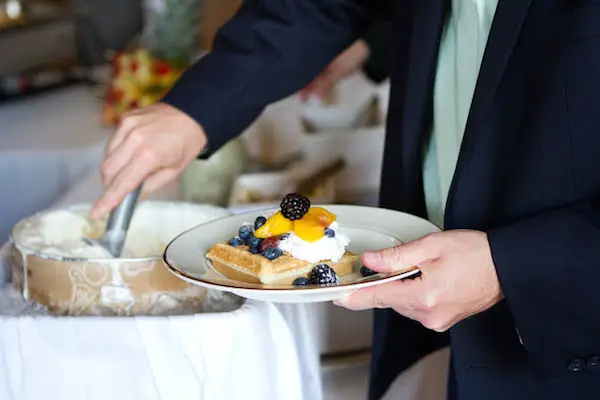 waffle bar reception- morning brunch wedding ideas