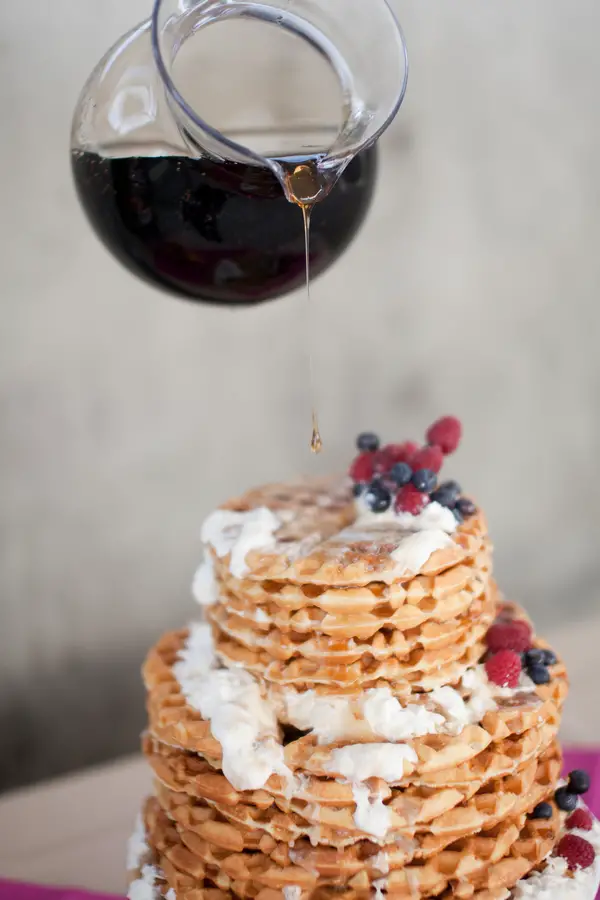 waffle wedding cake - morning wedding inspiration