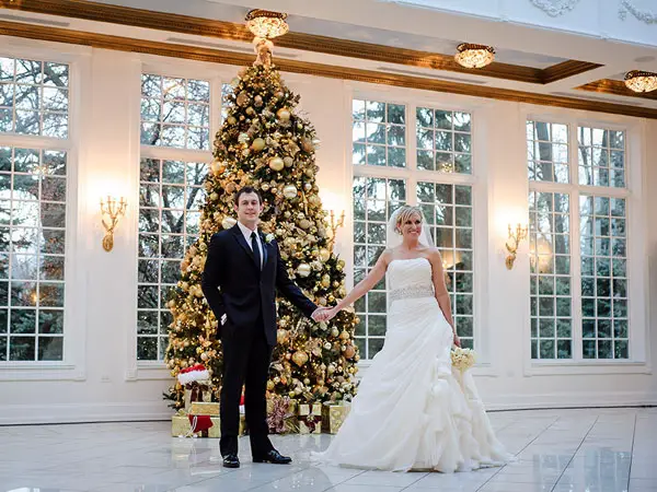 christmas wedding ideas - christmas wedding tree decoration