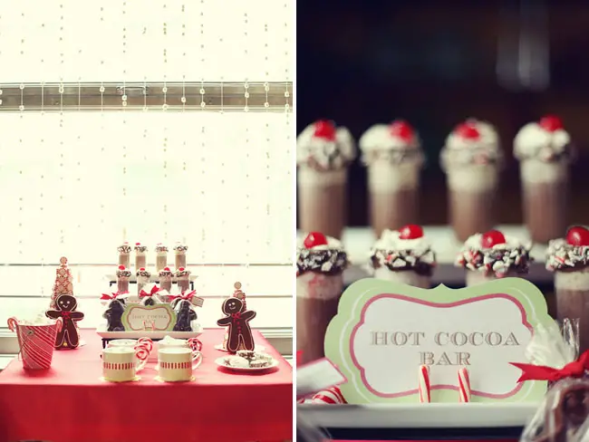 christmas wedding ideas - hot chocolate bar