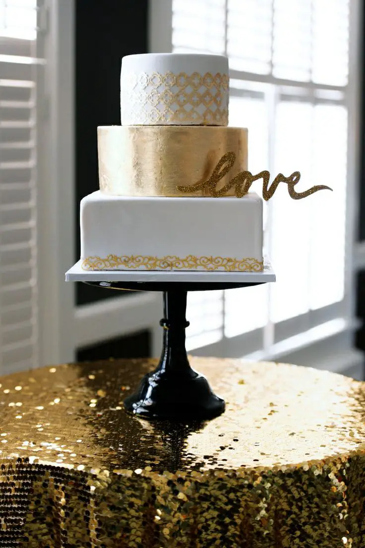 gold wedding cake - gold wedding ideas