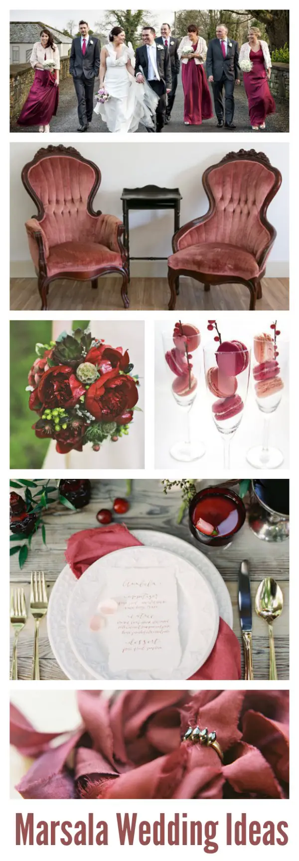 marsala wedding idea - red wine wedding inspiration