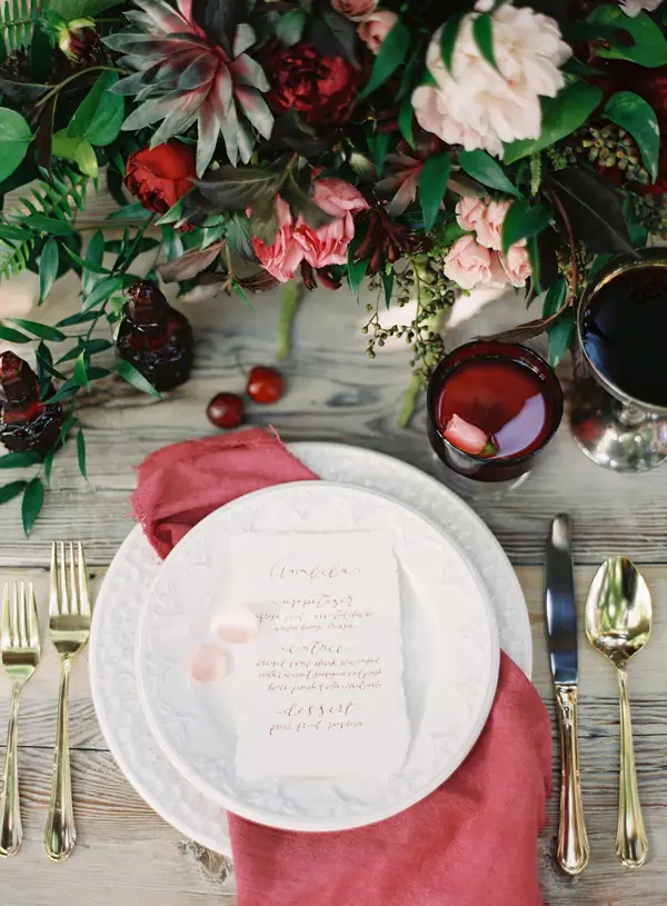 marsala wedding table ideas