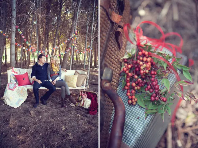 winter christmas engagement photo idea