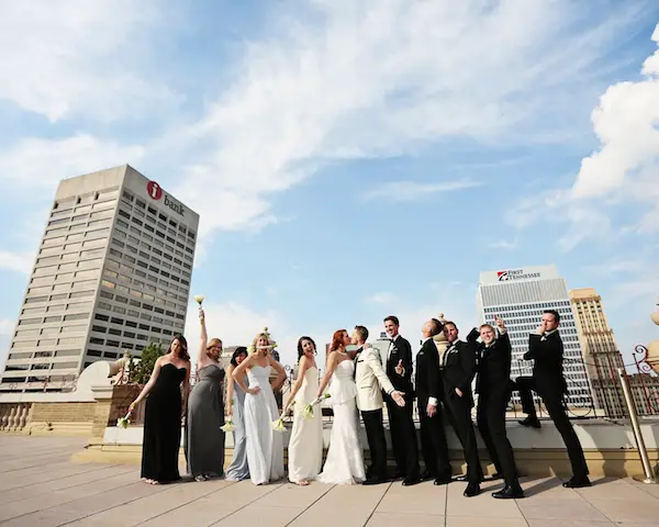 Wedding Party on top of the peabody hotel - Cindy B Thymius Photography, midsouthbride.com