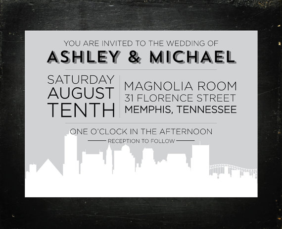 memphis skyline wedding invitation by jamandtoastweddings