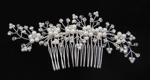 wedding hair comb pearls