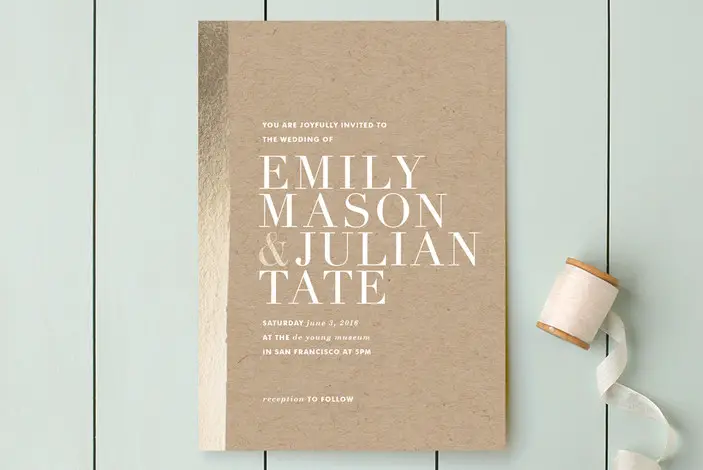 best gold wedding invitations - band of gold wedding invitations