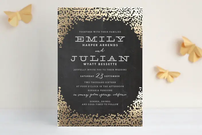 best gold wedding invitations - gold rush foil pressed wedding invitations from minted