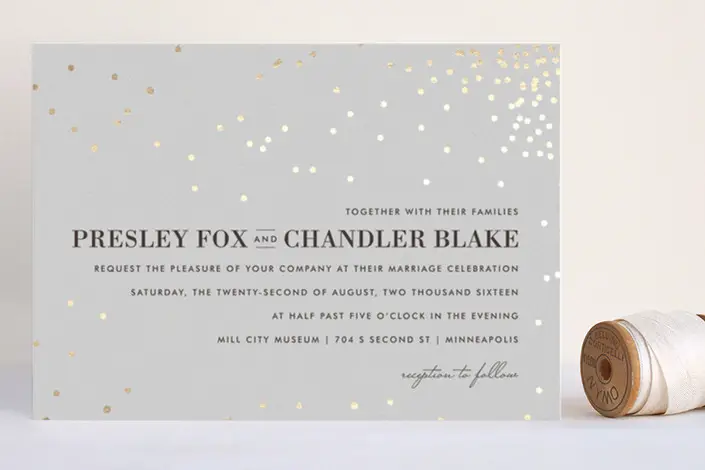 best gold wedding invitations - thrilling gold foil pressed wedding invites from minted