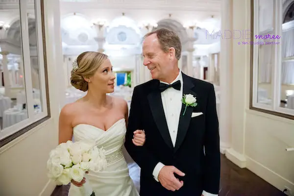 fob and bride before ceremony - memphis wedding photographer maddie moree