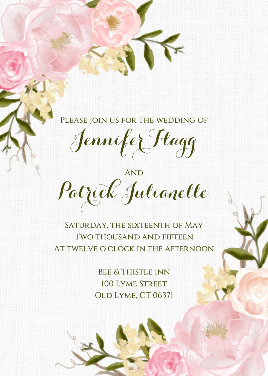 garden wedding invitation - etsy papernpeonies