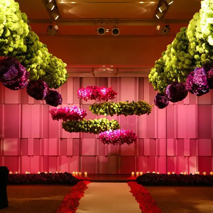 hanging flowers wedding ceremony - midsoutbride.com