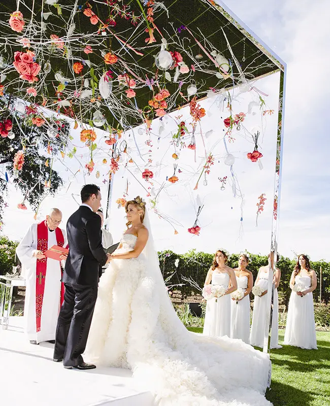 hanging wedding ceremony flowers - Tory Williams Photography - midsouthbride.com