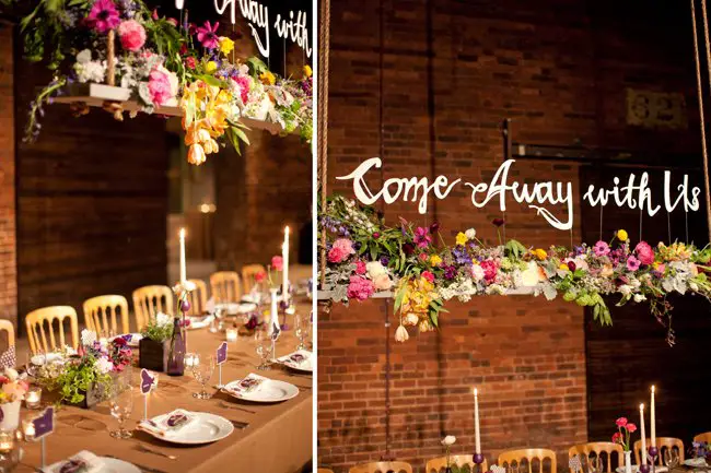 hanging wedding decor flowers - amy osaba - midsouthbride.com