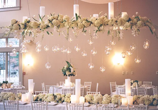 hanging wedding flowers centerpieces - midsouthbride.com