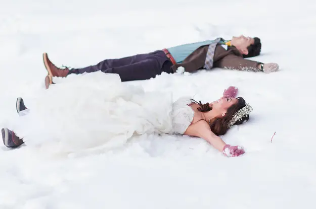 snow angel wedding - Gavin Farrington : gavinfarrington.com