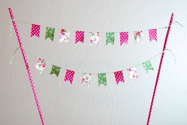 fabric DIY cake buntings - midsouthbride.com