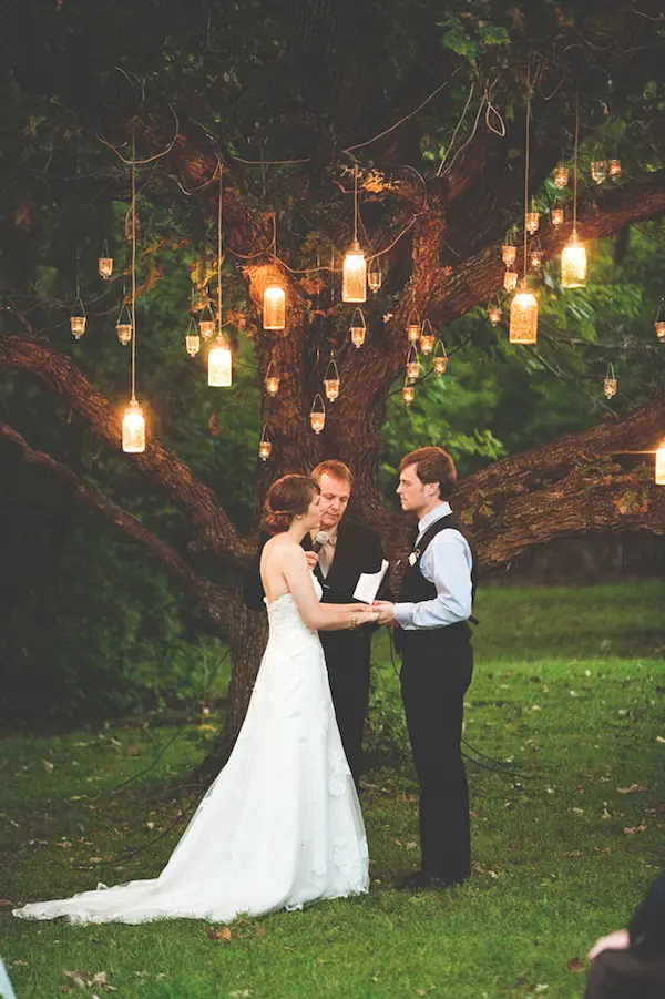 hanging lanterns wedding lighting - photo by Steven Michael Photo - midsouthbride.com