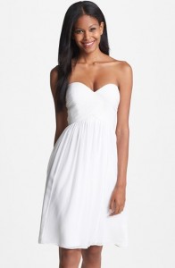 little white dress - Donna Morgan 'Morgan' Strapless Silk Chiffon Dress