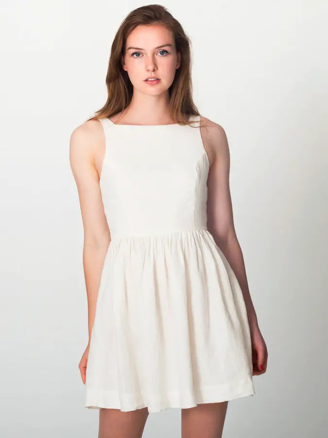 little white dress - Linen Sun Dress by American Apparel