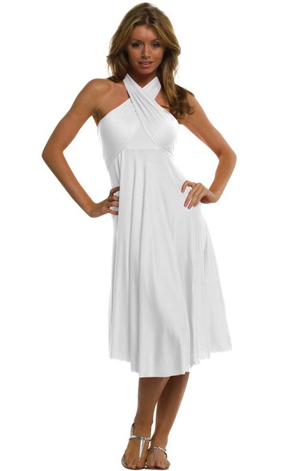 little white dress - Vivian's Fashions Dress:Skirt - Twist Wrap