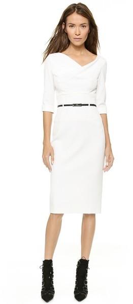 little white dress - black halo 3:4 sleeve jackie o dress