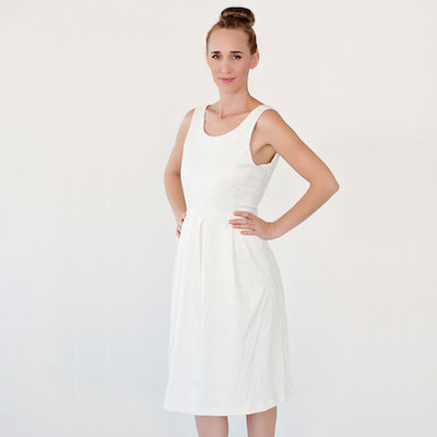 50 Little White Dresses For Brides To Wear Wedding Events Mid Little White Dress Etsy Short Wedding