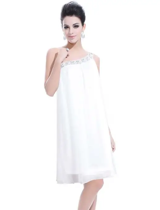 little white dress - rhinestone party dress