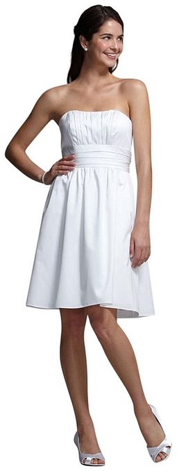 little white dress - short strapless cotton dress