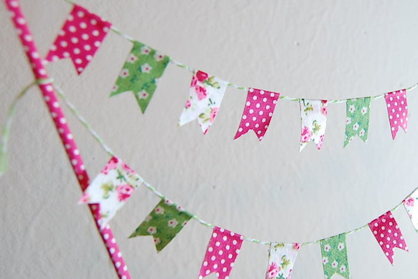 pink DIY cake bunting - midsouthbride.com