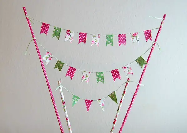 spring DIY fabric cake bunting - midsouthbride.com