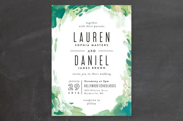 Gallery Abstract Art Green Wedding Invitations from Minted