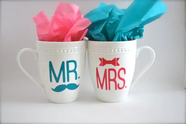 mr and mrs colorful coffee mug