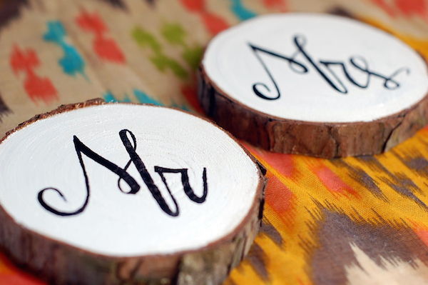 diy painted wood wedding coasters mr and mrs