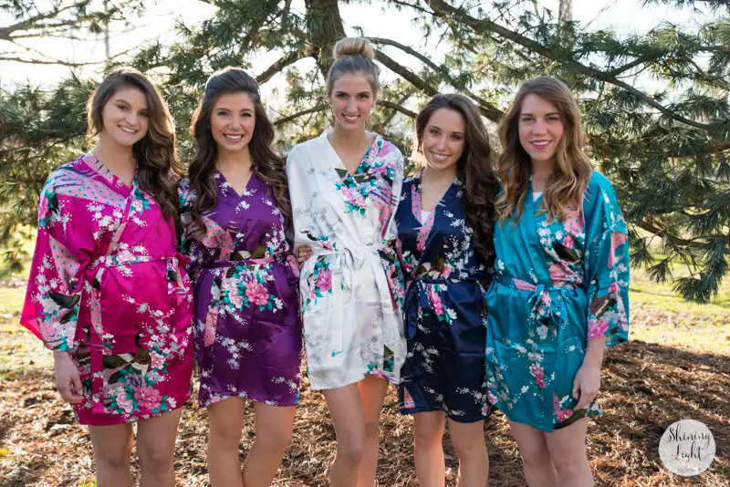 bridesmaids robes for bridal party via etsy by Bridal Bliss Coutoure