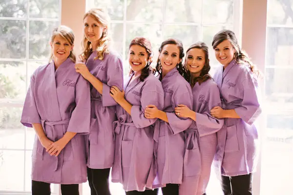 bridesmaids waffle robes for bridal party by EmbroiderybyMelissa
